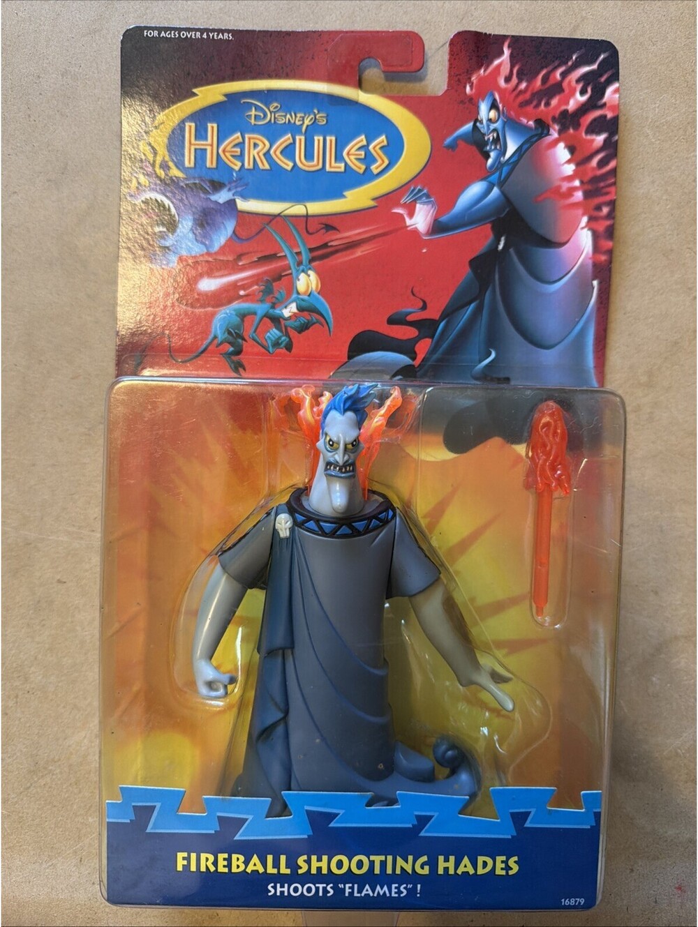 Vintage 1997 Disney Hercules Fireball Shooting Hades Figure Mattel Toy Sealed
